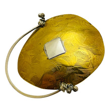 Load image into Gallery viewer, FISHER 1999 signed vintage mixed metal modernist artisan designer brooch

