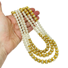 Load image into Gallery viewer, FRANCOISE MONTAGUE FM signed vintage gold tone glass pearls designer necklace
