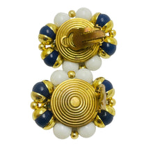Load image into Gallery viewer, FRANCOISE MONTAGUE made in France gold glass beads designer clip on earrings
