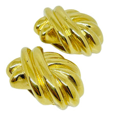 Load image into Gallery viewer, GIVENCHY Paris New York signed vintage gold tone designer clip on earrings
