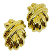 Load image into Gallery viewer, GIVENCHY Paris New York signed vintage gold tone designer clip on earrings
