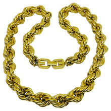 Load image into Gallery viewer, GIVENCHY signed gold plated massive twisted rope chain designer necklace
