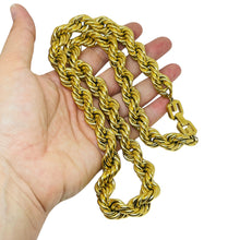 Load image into Gallery viewer, GIVENCHY signed gold plated massive twisted rope chain designer necklace
