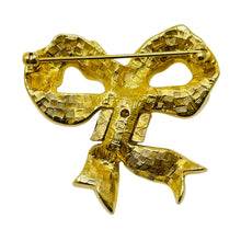 Load image into Gallery viewer, GIVENCHY vintage gold tone enamel bow designer brooch

