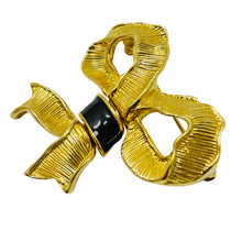 Load image into Gallery viewer, GIVENCHY vintage gold tone enamel bow designer brooch
