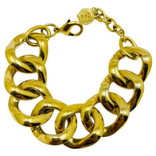 Load image into Gallery viewer, GRAZIANO signed vintage gold tone massive chain designer bracelet
