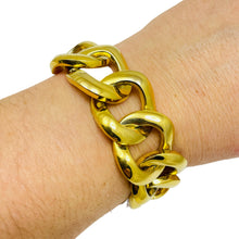 Load image into Gallery viewer, GRAZIANO signed vintage gold tone massive chain designer bracelet
