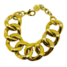 Load image into Gallery viewer, GRAZIANO signed vintage gold tone massive chain designer bracelet

