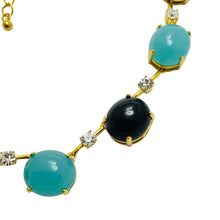 Load image into Gallery viewer, Gold tone glass designer runway necklace
