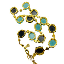 Load image into Gallery viewer, Gold tone glass designer runway necklace

