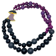 Load image into Gallery viewer, HATTIE CARNEGIE signed vintage gold enamel modernist beaded designer necklace
