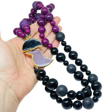Load image into Gallery viewer, HATTIE CARNEGIE signed vintage gold enamel modernist beaded designer necklace
