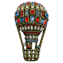 Load image into Gallery viewer, HEIDI DAUS gold tone swarovski crystals hot air balloon designer brooch
