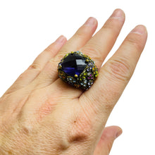 Load image into Gallery viewer, HEIDI DAUS signed vintage gold rhinestone designer ring
