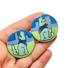Load image into Gallery viewer, HELENE SCOTT vintage hand made porcelain earrings
