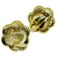 Load image into Gallery viewer, RICHELIEU vintage signed gold tone faux pearl rhinestones designer clip earrings
