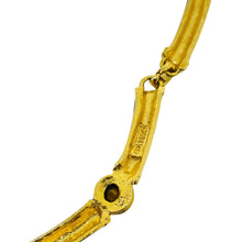 Load image into Gallery viewer, IVANA signed vintage gold plated enamel crystal designer necklace
