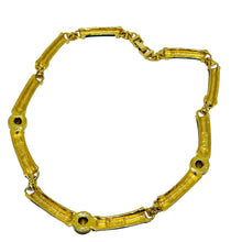 Load image into Gallery viewer, IVANA signed vintage gold plated enamel crystal designer necklace
