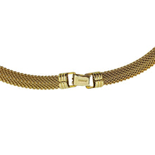 Load image into Gallery viewer, IVANA signed vintage gold tone mesh chain rhinestones designer necklace
