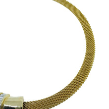 Load image into Gallery viewer, IVANA signed vintage gold tone mesh chain rhinestones designer necklace
