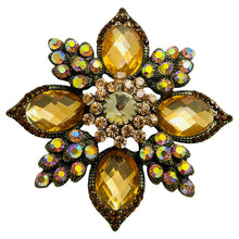 Load image into Gallery viewer, JOAN RIVERS signed gold tone crystals designer brooch
