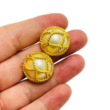 Load image into Gallery viewer, JOAN RIVERS signed gold tone faux pearl designer earrings
