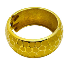Load image into Gallery viewer, JOAN RIVERS signed gold yellow enamel bangle bracelet
