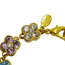 Load image into Gallery viewer, JOAN RIVERS signed vintage gold plated crystal flower designer bracelet
