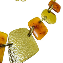 Load image into Gallery viewer, JOAN RIVERS signed vintage gold tone faux amber massive designer chain necklace
