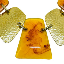 Load image into Gallery viewer, JOAN RIVERS signed vintage gold tone faux amber massive designer chain necklace

