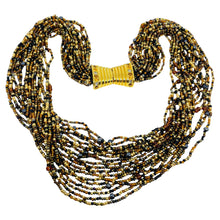 Load image into Gallery viewer, JOAN RIVERS signed vintage gold tone glass beads multi strand designer necklace
