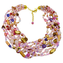 Load image into Gallery viewer, JOAN RIVERS signed vintage gold tone glass beads multi strand designer necklace
