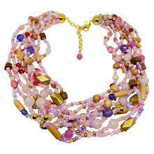 Load image into Gallery viewer, JOAN RIVERS signed vintage gold tone glass beads multi strand designer necklace
