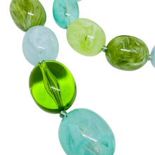 Load image into Gallery viewer, JOAN RIVERS signed vintage gold tone resin blue green beads designer necklace
