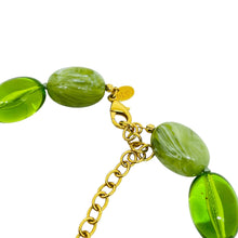 Load image into Gallery viewer, JOAN RIVERS signed vintage gold tone resin blue green beads designer necklace
