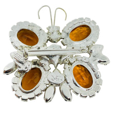 Load image into Gallery viewer, JOAN RIVERS signed vintage silver tone glass stones butterfly designer brooch
