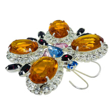 Load image into Gallery viewer, JOAN RIVERS signed vintage silver tone glass stones butterfly designer brooch
