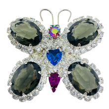Load image into Gallery viewer, JOAN RIVERS signed vintage silver tone glass stones butterfly designer brooch
