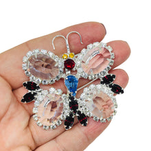 Load image into Gallery viewer, JOAN RIVERS signed vintage silver tone glass stones butterfly designer brooch
