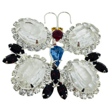 Load image into Gallery viewer, JOAN RIVERS signed vintage silver tone glass stones butterfly designer brooch
