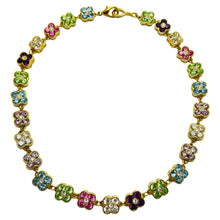 Load image into Gallery viewer, JOAN RIVERS vintage gold plated crystal flower designer necklace
