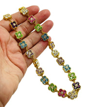 Load image into Gallery viewer, JOAN RIVERS vintage gold plated crystal flower designer necklace
