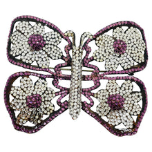 Load image into Gallery viewer, JOSEPH GOURDJI vintage bronze tone rhinestones butterfly designer brooch pendant
