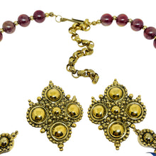 Load image into Gallery viewer, JOSE MARIA BARRERA for AVON Adriatic gold jewel glass Etruscan necklace earrings
