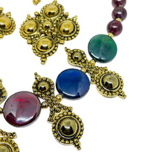 Load image into Gallery viewer, JOSE MARIA BARRERA for AVON Adriatic gold jewel glass Etruscan necklace earrings
