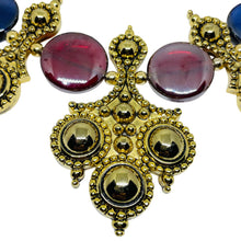 Load image into Gallery viewer, JOSE MARIA BARRERA for AVON Adriatic gold jewel glass Etruscan necklace earrings
