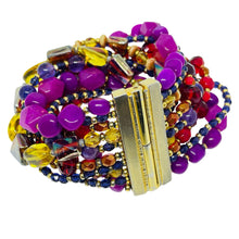 Load image into Gallery viewer, JOSE MARIA BARRERA signed vintage gold tone glass beads designer runway bracelet
