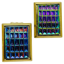 Load image into Gallery viewer, JUDY LEE signed gold tone glass designer clip on earrings
