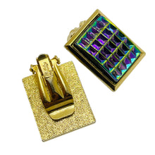Load image into Gallery viewer, JUDY LEE signed gold tone glass designer clip on earrings
