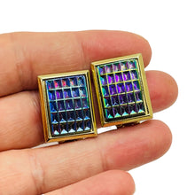 Load image into Gallery viewer, JUDY LEE signed gold tone glass designer clip on earrings

